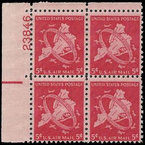 US #C38 5¢ NEW YORK CITY MNH UL PLATE BLOCK #23846 DURLAND $4.00