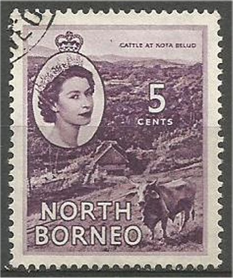 NORTH BORNEO 1954, used, 5c, Elizabeth II Scott 265