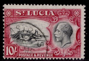 ST. LUCIA GV SG124, 10s black & carmine, FINE USED. Cat £100. CDS