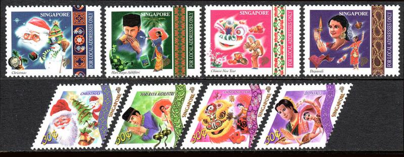 Singapore 952-959, MNH. Festivals.Christmas,Eid ul-Fitr,New Year,Deepavali, 2000