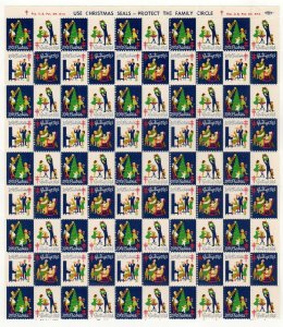 Cinderella Charity TB Christmas Stamps USA 1961 Sheet of 90 MNH -K