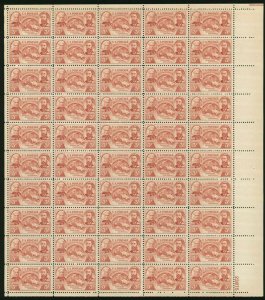 Oregon Territory Centennial Sheet of Fifty 3 Cent Postage Stamps Scott 964