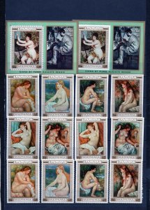 MANAMA 1970 PAINTINGS BY RENOIR 2 SETS OF 6 STAMPS & 2 S/S PERF. & IMPERF. MNH