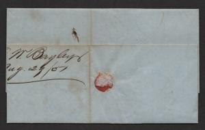 $US Sc#10 yellowish O.B. shape signed Temple Manchester NH 1851 cover