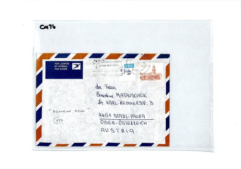 CM76 South Africa 1982 *DONKIN HILL* Postmark Missionary Mail Cover MIVA Austria