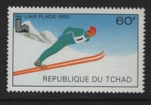 CHAD, 383, MNH, 1979, Ski jump Lake Placid '80