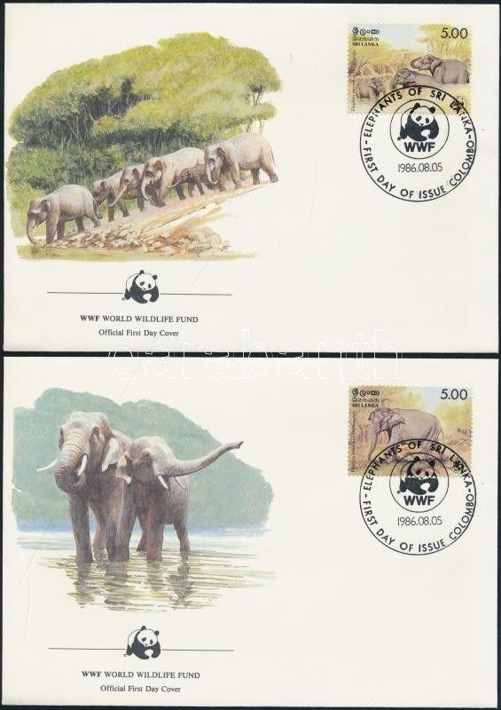 Sri Lanka stamp WWF: Ceylon elephant set 4 on FDC 1986 WS100729