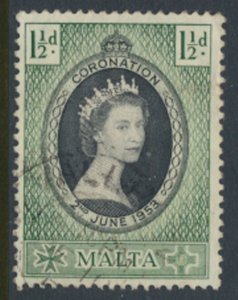 Malta SG 261  SC# 241  Coronation   1953 CTO see details / scan              ...