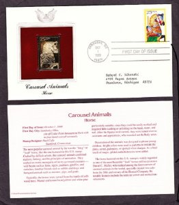 2390  - 2393 set of Carousel Animals Golden Replica FDCs - see description