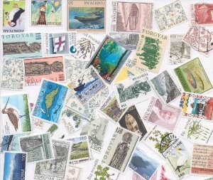 Faroe Islands - Stamp Collection - 100 Different Stamps