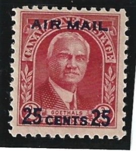 Canal Zone Scott #C3 Mint NH 25c on 2c Airmail Surcharged 2021 CV $5.25