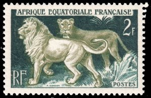 French Equatorial Africa #196  MNH - Lions (1957)