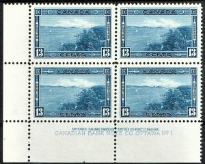 [st1427] CANADA 1938 Scott#242 MNH plate block Cat:$110