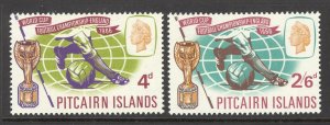 Pitcairn Islands Sc# 60-61 MNH 1966 Soccer Player & Jules Rimet Cup