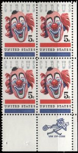 United States 1309 - Mint-NH - 5c Circus / Clown (Zip Block) (1966)