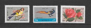 BIRDS - IRAN #1505-7 BIRDS & ROSE MNH