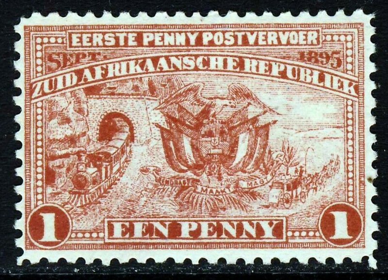 TRANSVAAL SOUTH AFRICAN REPUBLIC 1895 1d.Deep Red SG 215c MINT