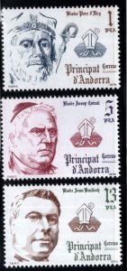 Andorra  (Spanish) Scott 116-118 MNH** Bishop of Urgel  1979  stamp set