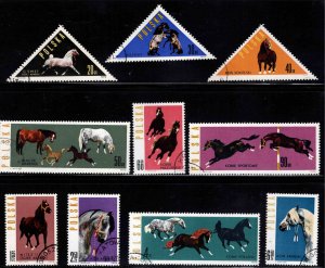 Poland Scott 1188-1197 Horse Breeding stamp set Used CTO