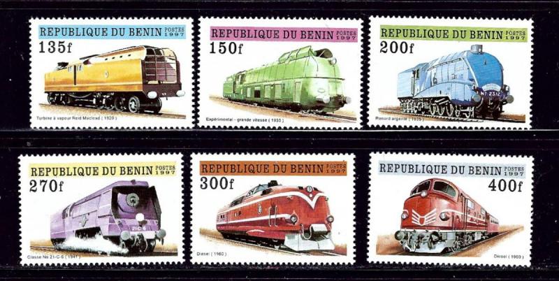 Benin 959-64 MNH 1997 Trains