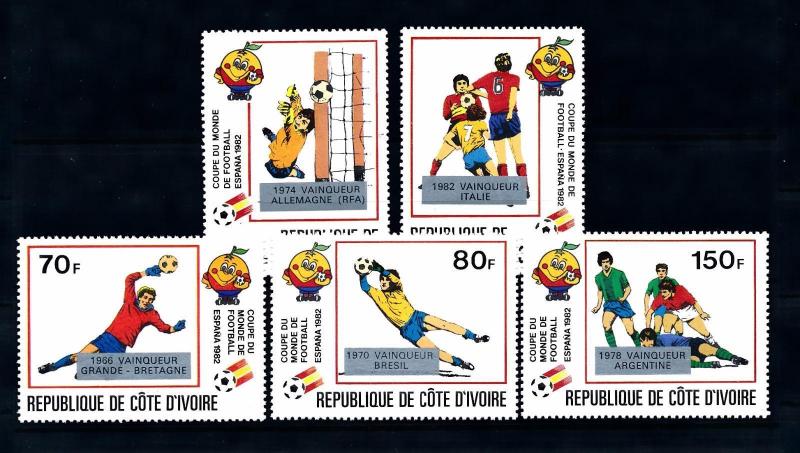 [59517] Ivory Coast 1982 World Cup Soccer Football Spain with ovp silver MNH