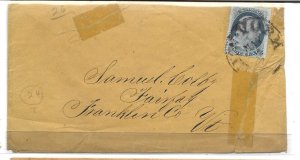 United States Scott 24 on cover to Franklin County Vermont