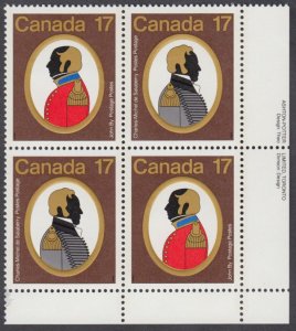 Canada - #820a Canadian Colonels Plate Block - MNH