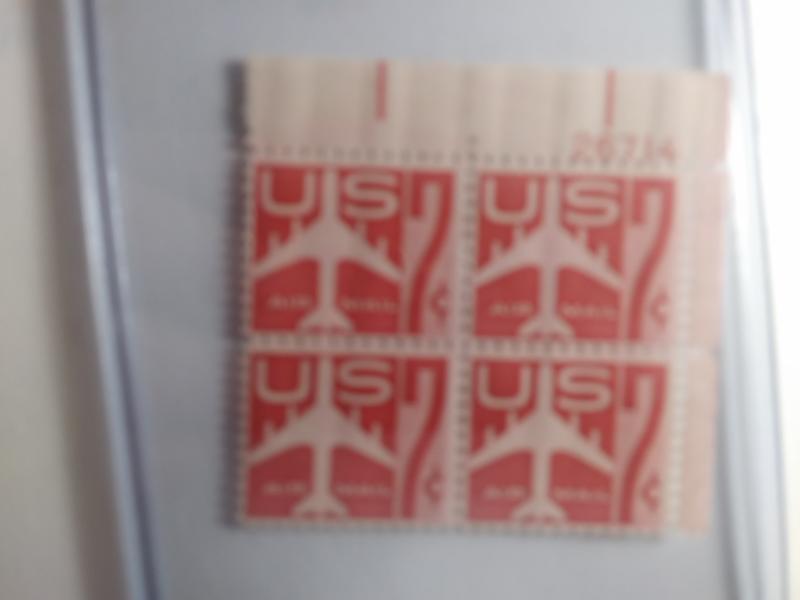 SCOTT # C60 SEVEN CENT PLATE BLOCK  AIR MAIL GEM MINT NEVER HINGED STUNNING !!