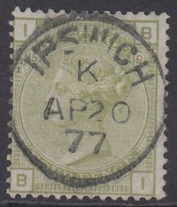 SG 153 4d sage-green plate 15. Very fine used with an upright Ipswich...