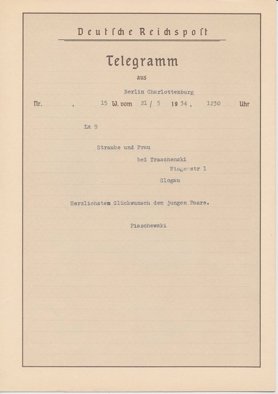 Telegram Germany 1934 - Schmuckblatt Telegramme Nazi Party Rallies 1933 - Swast