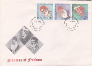 Pakistan  # 501-503, Pioneers of Freedom  on 1st Day Cover