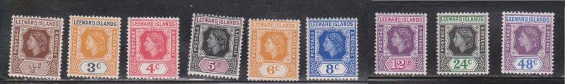 LEEWARD ISLANDS - Scott # 133//143 MLH - QEII - Not Full Set