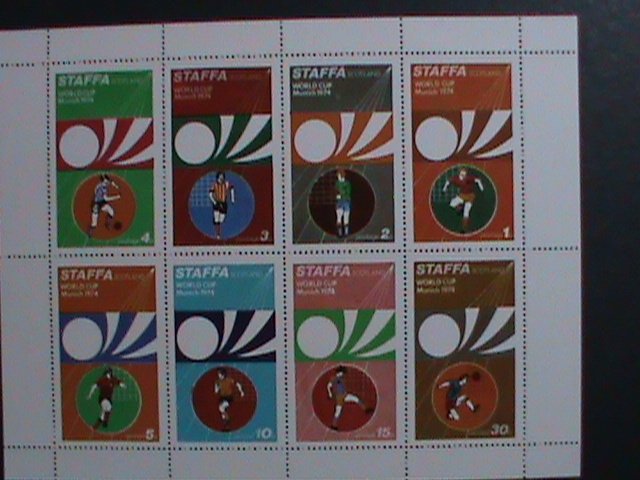 STAFFA-SCOTLAND-1974-PROMOTION-WORLD CUP SOCCER MUNICH'74 MNH S/S -EST.$12