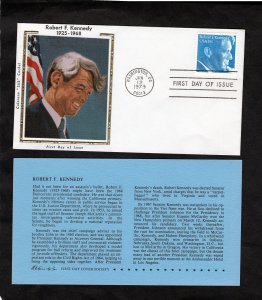 1770 Robert Kennedy, FDC Colorano Silk