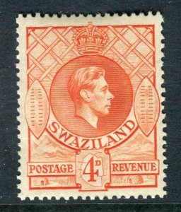 SWAZILAND; 1938 early GVI issue fine Mint hinged Shade of 4d. value