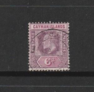 Cayman islands 1907/09 6d Dull & Bright Purple Used SG 30a