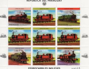 Paraguay 1984 British Locomotives/Leaders of the world  Shlt(5) Michel 3785 MNH