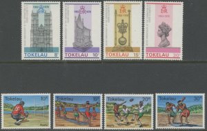 TOKELAU Sc#61-64, 69-72 1978 QEII Coronation & Sports Complete Sets OG Mint NH