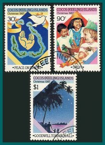 Cocos 1987 Christmas, used  #169-171,SG172-SG174