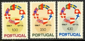PORTUGAL 1967 EEC Set Sc 1011-1013 MNH
