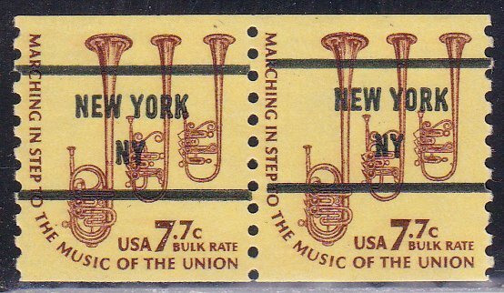 Precancel - New York, NY PSS 1614-81 Coil Gap Pair - MNH