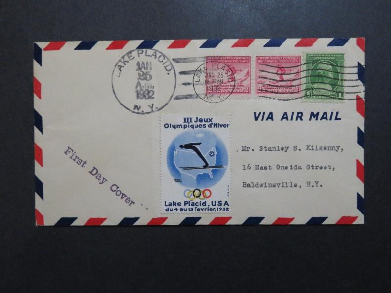 US SC# 716 FDC w/ Olympics Poster Stamp & Extra Issue - Z9093