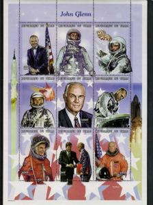 Chad 1999 SPACE John Glenn & Kennedy Sheet Perforated Mint (NH)