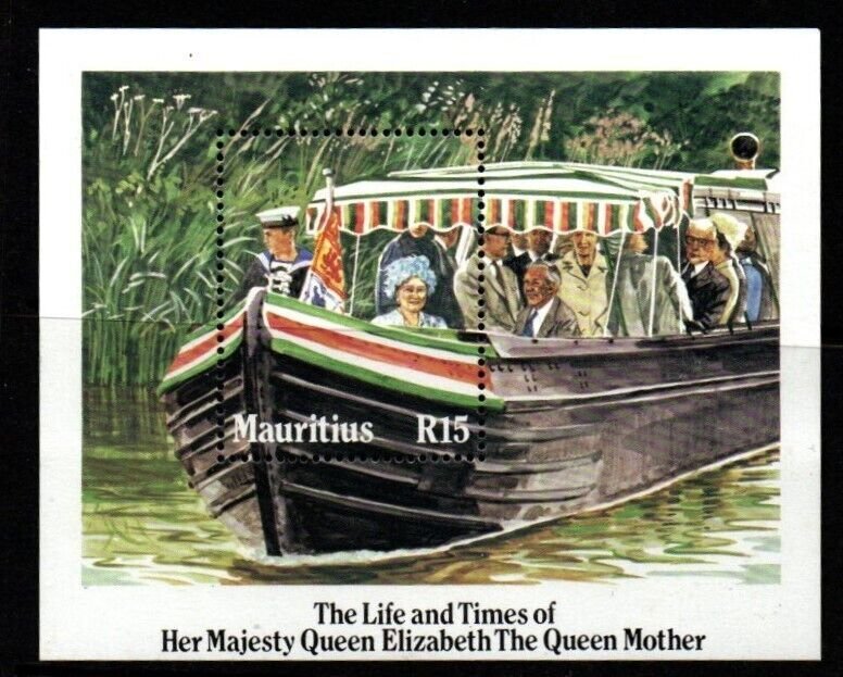 MAURITIUS SGMS703 1986 LIFE AND TIMES OF QUEEN MOTHER  MNH