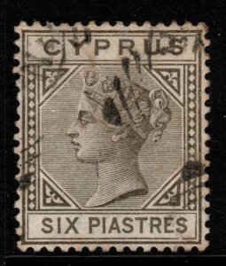 CYPRUS SG15 1881 6pi OLIVE-GREY DIE I FINE USED