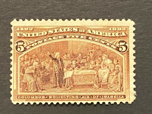 US Stamps-SC# 234 - 5 Cent - MNG - SCV = 50.00