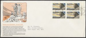 1970 #512 Henry Kelsey FDC Plate Block French Schering Cachet Ottawa