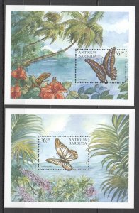 Uu0646 Antigua & Barbuda Butterflies Fauna 2Bl Mnh