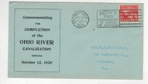 1929 OLD FDC OHIO RIVER CANAL 681-51 CV $60 BLUE ENVELOPE CINCINNATI OHIO