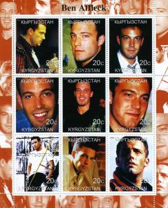 Kyrgyzstan 2000 BEN AFFLECK American Actor Sheet Perforated Mint (NH)